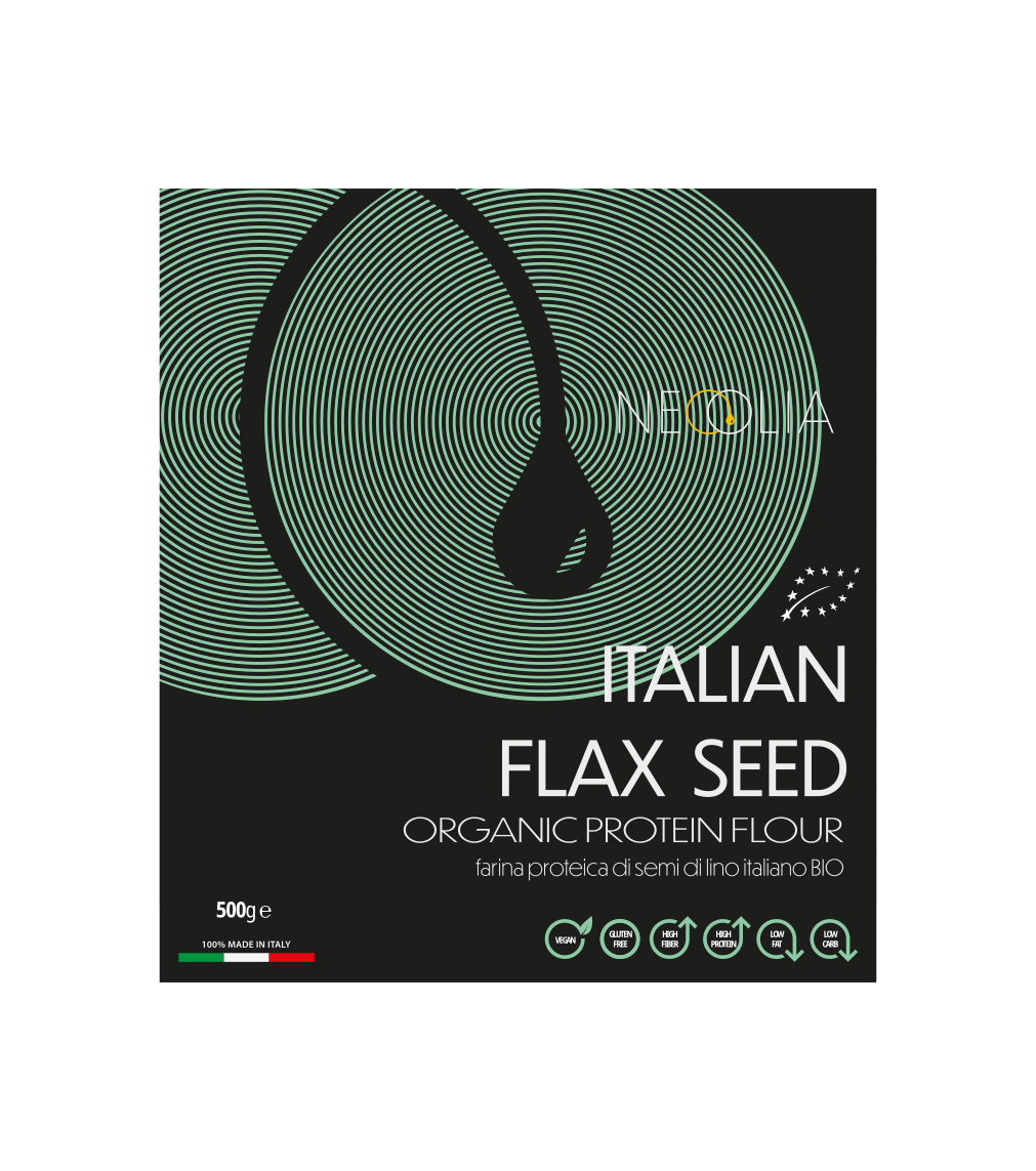 Farina proteica disoleata di semi di Lino italiano BIO Kg.0,5